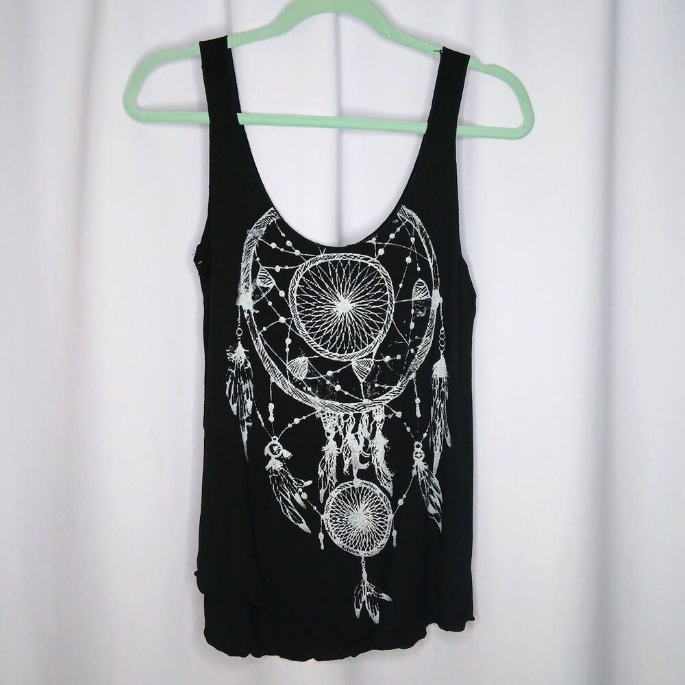 Sweet Claire Rayon Tank Top Lghtwght Oversized Dreamcatcher Graphic Womens Small